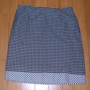 Worth black white check cotton career a-line skirt NWT 8 m classic!